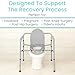 Vive Bariatric Bedside 3-in-1 Commode 500 lb Capacity - Portable Folding Toilet Chair - Adjustable Height, Extra Wide Seat - Bucket Splash Guard Heavy Duty Adult Bathroom, Pail Fits Standard Liner Bag