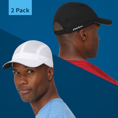 Image of TrailHeads Race Day Men's Running Hat - Lightweight, Quick Dry Mesh Cap with Reflective Accents & Sweatband - Performance Cap