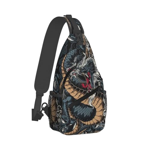 Cool Red Dragon Crossbody Sling Backpack Shoulder Bag Travel Working Daypack for Women and Men2