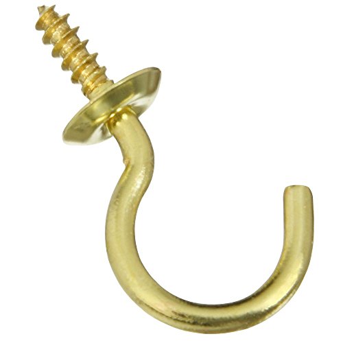 National Hardware N119-669 V2021 Cup Hooks in Solid Brass, 5 pack