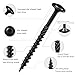 Wensilon (1 lbs)#14 x 8 Black Lag Screws, Structural Wood Screw, Heavy Duty Construction Screw, Rust Resistant, Washer Head, Black Coated Exterior Wood Screws, Star Drive with Bit