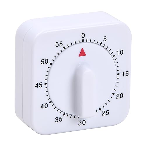 Wisebom Kitchen Timer, 60 Minute Mechanical, White, Kitchen Home Baking Tool, Regular