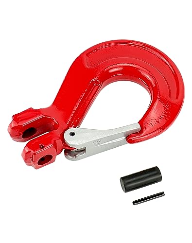 QWORK Clevis Slip Hook with Latch, 1 Pack, 1/2\", 11600 lbs Load Limit, Grade 80 Drop Forged Alloy Steel - Thumbnail 7