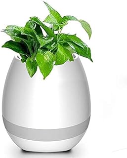 Raptas (Limited 9 Year Warranty Smart Flower Pots Music Bluetooth Speaker with Touch Sensors and LED Decoration Night Light