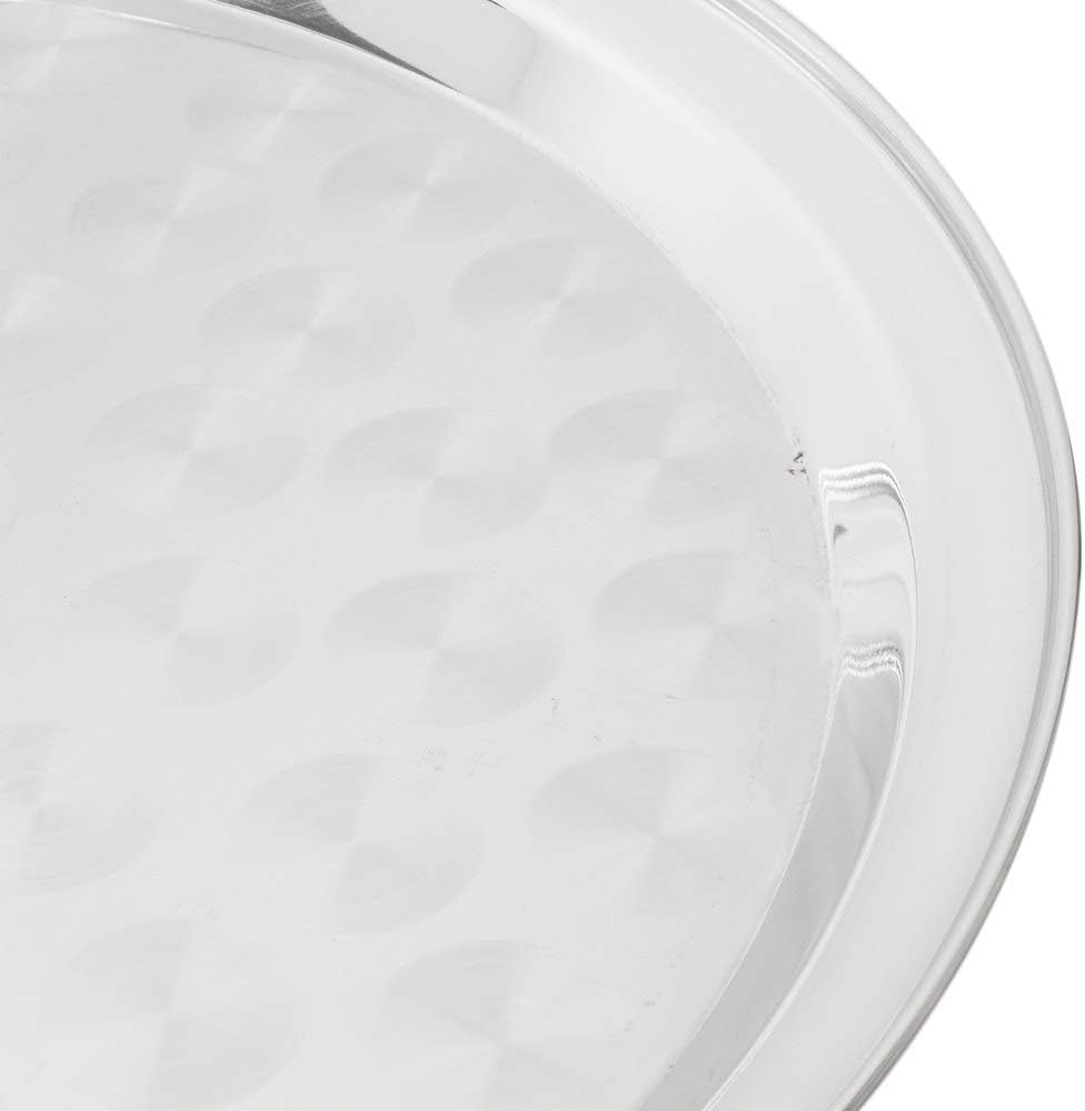 (1-PC-18) Stainless Steel Round Tray Swirl Pattern Serving Tray