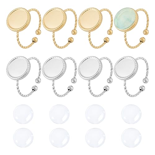 WEBEEDY Kit De Fabricación De Anillos Envueltos En Alambre De Diamantes Para Hacer 12 Juegos De Anillos, Kit De Anillos Con Alambres De Joyería De Plata, Diamantes, Alicates, Herramientas Para Hacer