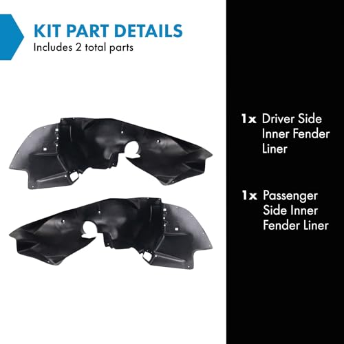Image of TRQ Inner Fender Liner Set Compatible with 2012-2015 Chevrolet Camaro GM1248254 GM1249254