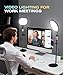 PQRQP 2 Packs Ring Light with Stand, Adjustable Desktop Lamp with Phone Mount, CRI 97+ Studio-Grade Video Conference Light for Video Calls, Home Office, TikTok Live & Vlog Filming (Nocturnal Black)