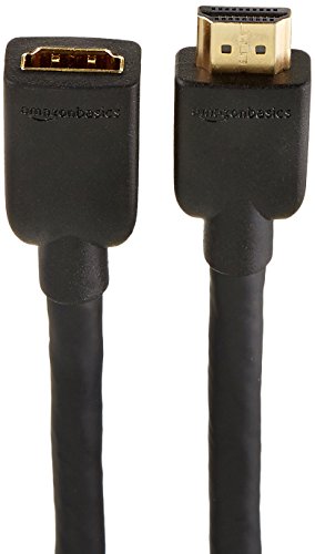 Image of AmazonBasics High-Speed Male to Female HDMI Extension Cable-10 Feet,Black