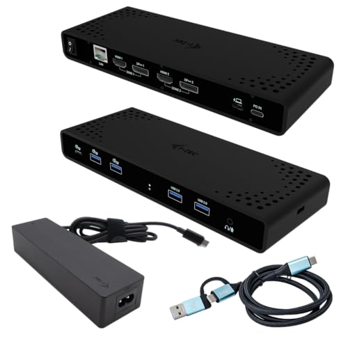 Base de conexión Thunderbolt 4 i-Tec para teletrabajo con doble HDMI y DisplayPort en Europa