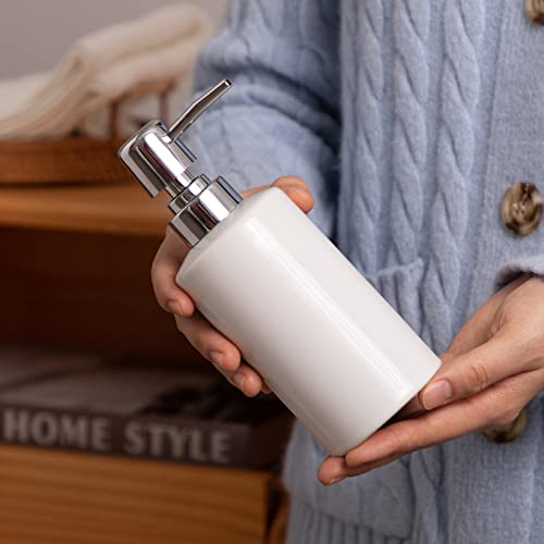 Fe Fun Elements Fe Soap Dispenser, 300Ml/10Oz Ceramic Liquid Soap Pump Dispenser, Refillable Dish Soap Dispenser For Kitchen Bathroom Washroom  thumb #4