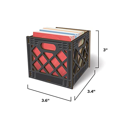 Image of Genuine Fred for THE Record, Milk Crate Notecard Holder, Includes 64 Vinyl-Inspired Note Cards