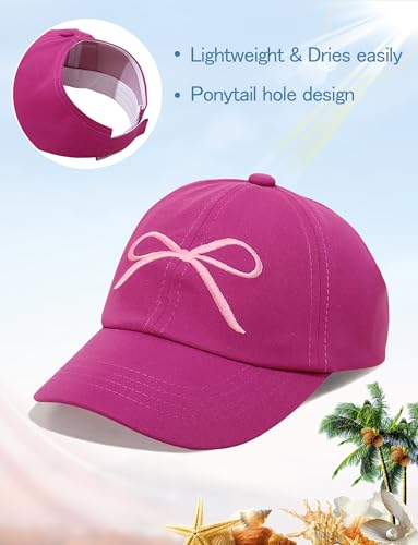 Girls Baseball Hat Kids Cute Adjustable Ponytail Hat Trucker Hat Sun Protection Visor Hat for Child Outdoor4