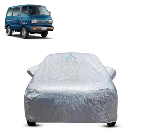 Image of 100% Waterproof Car Cover Compatible with Maruti Suzuki Van Custom Fit Body Covers with Mirror Pockets | Color : Metalic Silver