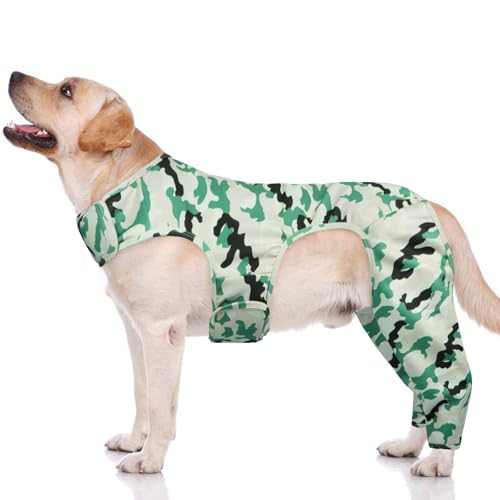 Image of ROZKITCH Dog Surgery Suit Rear Leg Rear Legs, Pet Sleeve to Prevent Licking Wound Elbow Protector, Dog Recovery Suit Cone Collar Alternative for Sprain ACL CCL Arthritis Joint Care Camouflage M