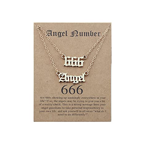 COLORFUL BLING Multilayer Angel Number Pendant Necklace Layered Y Necklace Wish Card 000 1111 111 222 333 444 555 666 777 888 999 Numerology Lucky BFF Friendship Jewelry for Women Girls