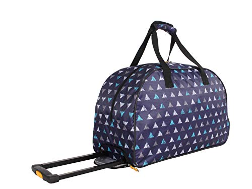 LUCAS Designer Carry On Luggage Collection - Lightweight Pattern 22 Inch Duffel Bag- Weekender Overnight Business Travel Suitcase with 2- Rolling Wheels (Triangle)2