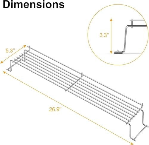 65054 62749 81323 Grill Warming Rack for Weber Genesis E310,E320,E330,S310,S320,S330,EP-330,ESP310 Gas Grill, Raised Warming Rack Replacement Part for Weber Genesis 300 Series,Stainless Steel