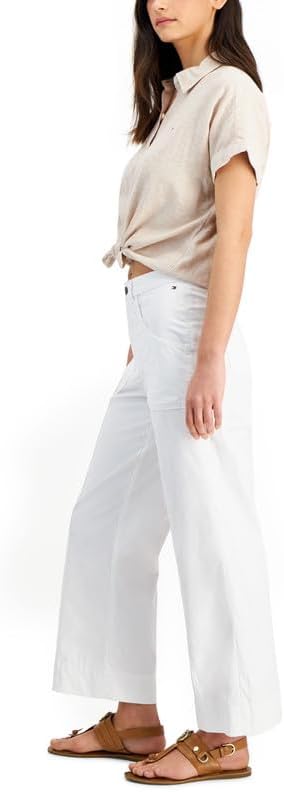 Tommy Hilfiger Women's Wide-Leg Pants (White, 6)