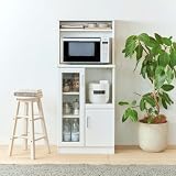 白井産業 レンジ台 食器棚 ホワイト 白 幅58.6 高さ138.0 奥行41.8cm BRM-1460SL WH ベアルモ