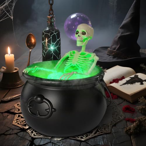 Caldero Halloween con luces para decoración exterior e interior de hogar 4