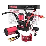 GIXCEL Surpass Hobby 3660 Brushless Motor with 60A ESC Combo, Waterproof Motor ESC for 1/10 RC Cars Trucks Upgrades (4200KV)