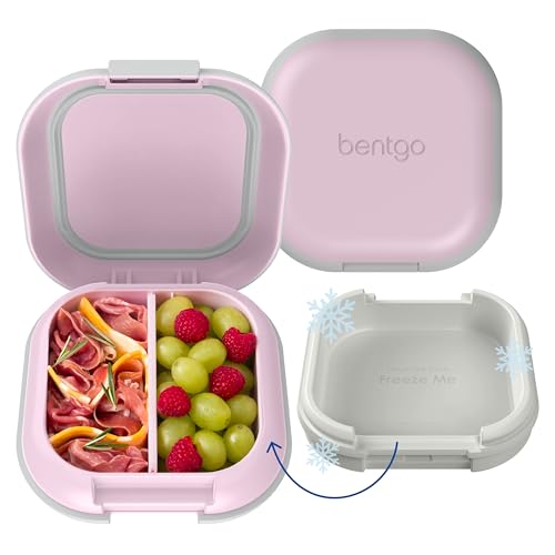 Image of Bentgo Chill Mini Leak-Proof Lunch Box – Built-In Ice Pack Keeps Food Cold, 2.7-Cup Capacity for Snacks or a Sandwich, 3 or 4 Compartments, PFAS & BPA-Free, Ideal for Adults & Kids 3+ (Lilac Mist)