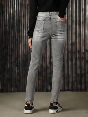 Image of High Star Women Cotton Washed Skinny Fit High-Rise Jeans