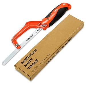 AMERICAN MUTT TOOLS 10″ Mini Hacksaw for Metal – Compact Hack Saw with Bimetal Blade – Metal Cutting Saw, Small Hacksaw for Metal, Hack Saws for Metal, Mini Metal Saw, Mini Hack Saw, Metal Hand Saw