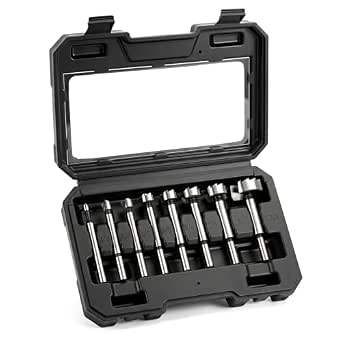 Forstner Bit Set, 8-Piece Wood Drilling Bits for Flat-Bottom Holes