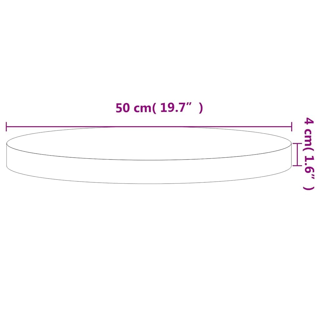 Plateau de table rond Ø 50 x 4 cm en bois de hêtre massif, 4 cm d'épaisseur, pour tables de bar, tables d'appoint, projets de meubles, plateau de rechange avec surface lisse, facile à