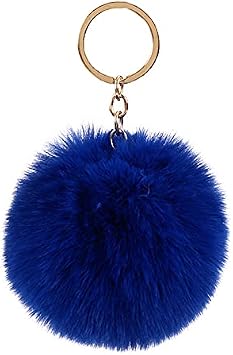 Pompoms Keychain 20 pieces Pom Pom Fluffy Keyring Multicolor Keyfob Faux Fur Balls for Hats Shoes Bags