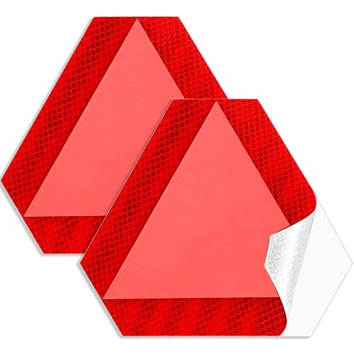 BFXM 2 PCS Reflective Slow Moving Vehicle Triangle Stickers, 7" x 8" Triangle Diamond Grade Slow Moving Vehicle Sign, Car Accessories for Golf Cart, UTV