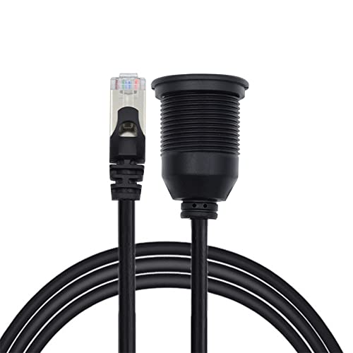 NFHK 1 m vattentät dammtät skruvlåsning CAT6 RJ45 hane till hona Lan Ethernet nätverk förlängningskabel bil panel montering design