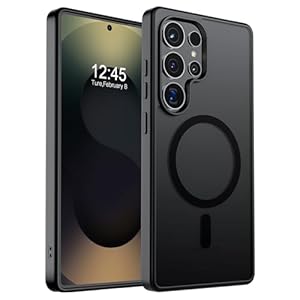 SUPFINE Magnetic for Samsung Galaxy S25 Ultra Case(Compatible with MagSafe) (Military Grade Drop Protection) Slim Translucent Shockproof Phone Case,Black