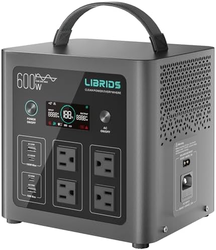 LIBRIDS Portable Power Station C600, 600W Solar Generator, 640Wh ...