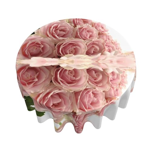 Nappe de table ronde抗皱 polyester finie la corvée du repassage - 8
