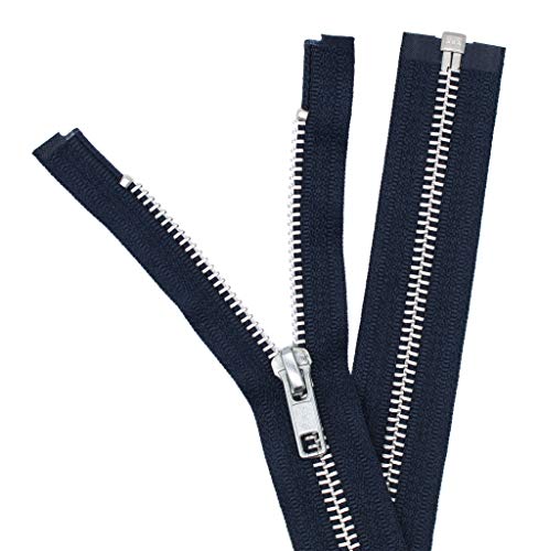 14" Jacket Zipper, Ykk #5 Aluminum Metal ~ Medium Weight ~ Separating ~ 560 Navy (1 Zipper/Pack) #TOP4