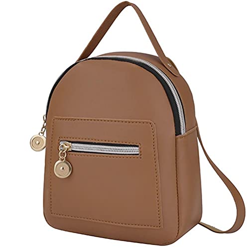 BICBLL Damen-Rucksack, Mini-Rucksack, lässig, aus PU-Leder, mit Reißverschluss, umwandelbar Cover