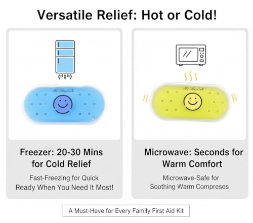 Image of Small Ice Packs, Boo Boo Ice Pack for Injuries Hot & Cold Ice Packs Bulk Reusable Ice Pack Cold Compress for Pain Relief, Christmas Gift (4 Count (Pack of 1) Smile)