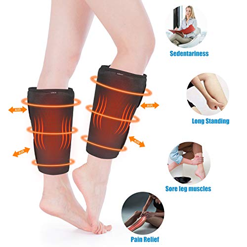 QUINEAR Leg Massager with Heat, 3 Intensitilies Air Compression Wraps Massage Calf Arm Helpful for Circulation and Swelling Relief - 3 Modes & 2 Heating Function - Thumbnail 6
