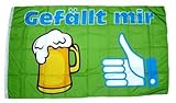 Spassfahnen Fahne/Flagge Bier Gefällt Mir 90 x 150 cm Fahnen Flaggen