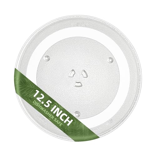 Gemroom 12.5" Microwave Glass Plate Compatible with GE WB39X10003 Samsung DE74-20015G and Maytag 12 1/2" Microwave Glass Turntable - Replace Hotpoint Microwave Turntable Plate