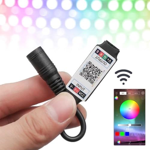 Image of SP623E RGB Bluetooth LED Controller for 5050 2835 LED Strip DC 5-24V App Control Music Sync Wireless Smart LED 2A per Channel 4 Pin Black