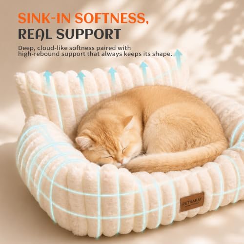 PETKARAY Cat Couch Bed, 24'' Soft Sofa for Indoor Cats, Machine Washable - Image 3