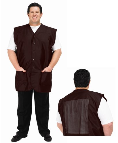 A Size Above Big & Tall Vented Mesh Back Barber Vest, Chocolate Brown, 3X