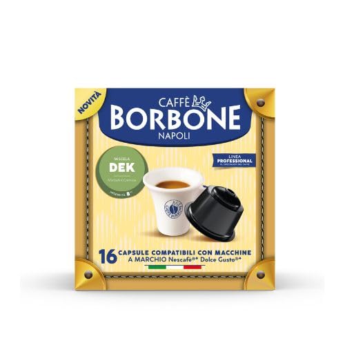160 Capsule Caffè Borbone miscela DEK Decaffeinato compatibili con Dolce Gusto - 10 Astucci da 16 - Nescafe Dolce Gusto Borbone Dolce Re DEK -