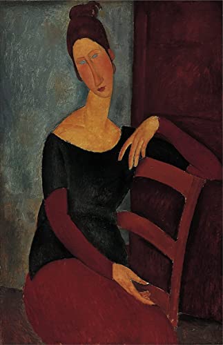 Cuadro decorativo Modigliani retrato Jeanne Hébuterne, lienzo de pared 60x90cm
