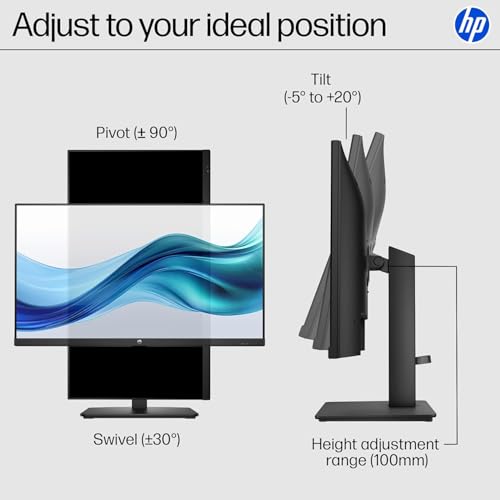 Image of HP 27 inch FHD 100Hz Monitor with IPS Panel | Built-in Speakers, Eyesafe Display, 3-Sided Borderless, HDMI & DisplayPort, W /HDMI (27-inch)