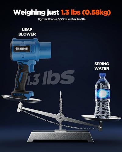 Image of Cordless Leaf Blower with Battery and Charger - Blowers for Lawn Care, As Seen On TV,Turbo Jet Electric Blower, Lightweight Handheld with Extended Nozzle, Portable for Patio & Yard-Deep Blue